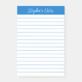 Script Medium Blue Line gepersonaliseerd Post-it® Notes (Voorkant)