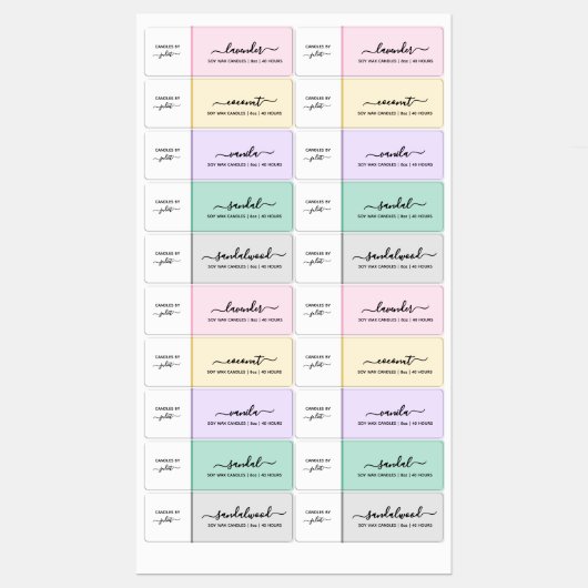 Script Medium Dune Pastelkarsletiket Labels (Vel)