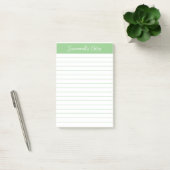Script Medium Sagegroene Gelinieerde Gepersonalise Post-it® Notes (Kantoor)