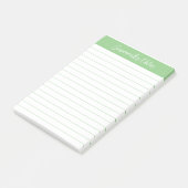 Script Medium Sagegroene Gelinieerde Gepersonalise Post-it® Notes (Schuin)