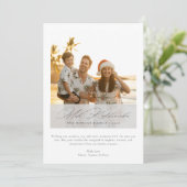 Script Mele Kalikimaka Tropische Gezinsfoto Feestdagenkaart (Staand voorkant)