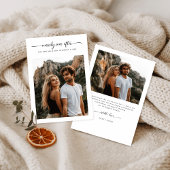 Script Merrily Ever Na Kerstmis Bruiloftsfoto Feestdagenkaart