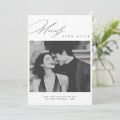 Script Merrily Ever Na Pas getrouwd Kerstfoto Feestdagenkaart (Staand voorkant)