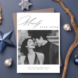 Script Merrily Ever Na Pas getrouwd Kerstfoto Feestdagenkaart