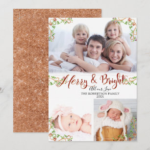 Script Merry Bright Berry Foliage Roos Gold Photo