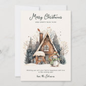 Script Merry Christmas Flat Vakantie Kaart (Voorkant)