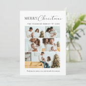 Script Merry Christmas Multi Photo Grid Modern Feestdagenkaart (Staand voorkant)