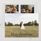 Script Merry Christmas Photo Card Feestdagenkaart (Voorkant / Achterkant)
