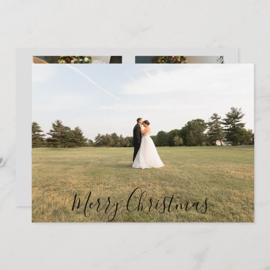 Script Merry Christmas Photo Card Feestdagenkaart (Voorkant / Achterkant)