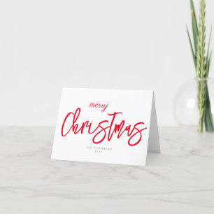 Script Merry Christmas Red Holiday Kaart