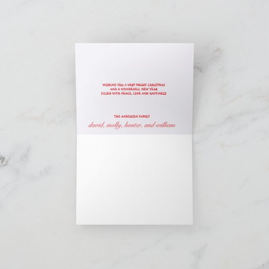 Script Merry Christmas Red Holiday Kaart (Binnen)