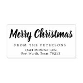 Script Merry Christmas Retouradres Rubber Stamp Rubberstempel (Afrduk)
