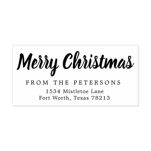 Script Merry Christmas Retouradres Rubber Stamp Rubberstempel (Afrduk)