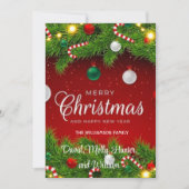 Script Merry Christmas Rode kerstkaart Kaart (Voorkant)