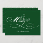 Script Merry en Bright Feestdagenkaart (Voorkant / Achterkant)