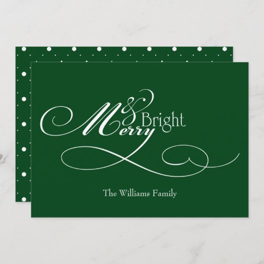 Script Merry en Bright Feestdagenkaart (Voorkant / Achterkant)