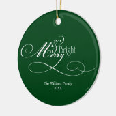 Script Merry en Bright Holiday Keramisch Ornament (Links)
