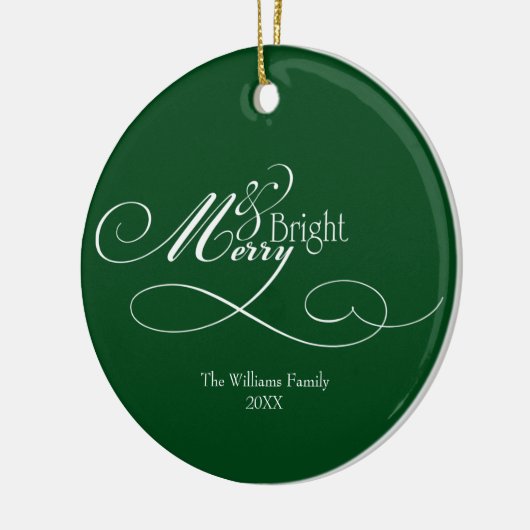 Script Merry en Bright Holiday Keramisch Ornament (Links)