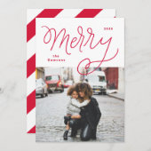 Script Merry Fun Bold Holiday Kaart (Voorkant / Achterkant)