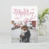 Script Merry Fun Bold Holiday Kaart (Staand voorkant)