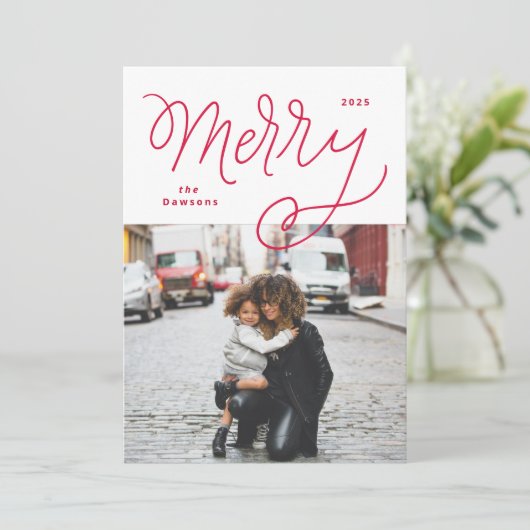 Script Merry Fun Bold Holiday Kaart (Staand voorkant)