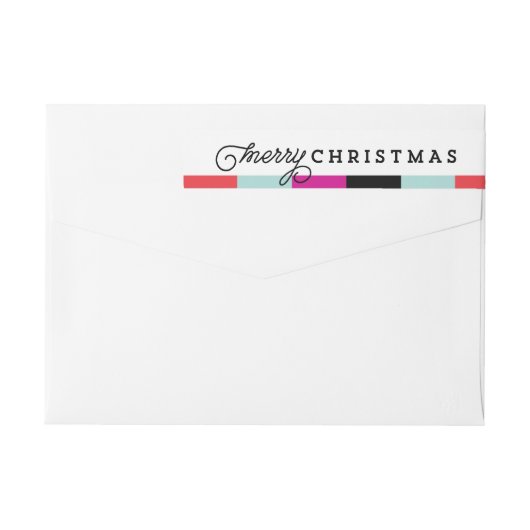 Script Merry kerst | Omslag rond retourlabel (Achterkant)