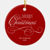 Script Merry Kerstfeestdag Keramisch Ornament (Voorkant)