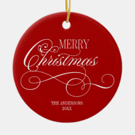 Script Merry Kerstfeestdag Keramisch Ornament