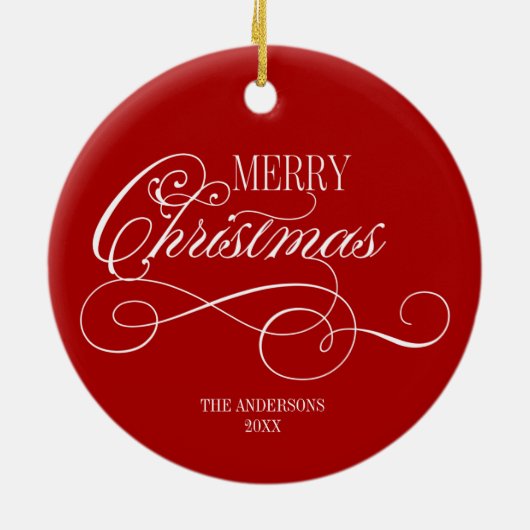 Script Merry Kerstfeestdag Keramisch Ornament (Achterkant)