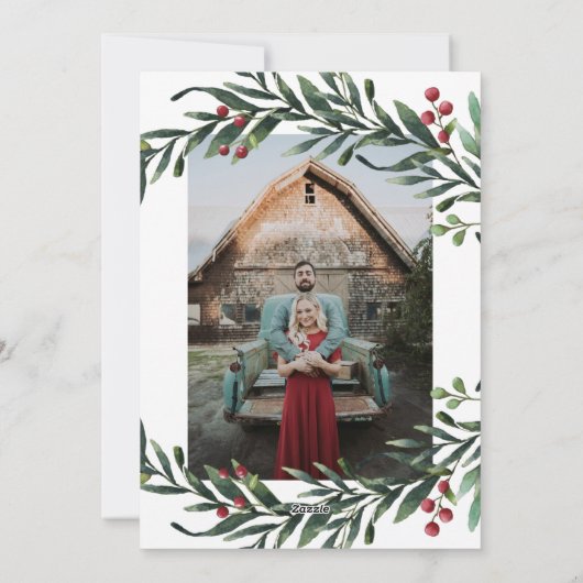 Script Merry kerstgrenery-foto Feestdagenkaart (Achterkant)