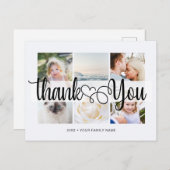 Script met Hart Dank je 6 foto's Universeel Briefkaart (Voorkant / Achterkant)