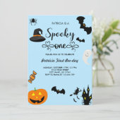 Script met hart | Spooky One Halloween Verjaardag Kaart (Staand voorkant)