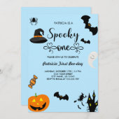 Script met hart | Spooky One Halloween Verjaardag Kaart (Voorkant / Achterkant)