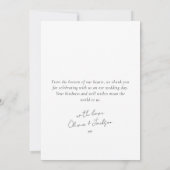 Script met Heart Multi Photo Wedding Bedankkaart (Achterkant)