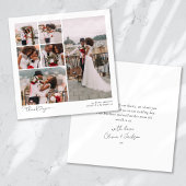 Script met Heart Multi Photo Wedding Bedankkaart