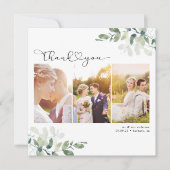 Script met Heart Multi Photo Wedding Kaart (Voorkant)