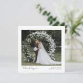 Script met Heart Photo Wedding Bedankkaart (Staand voorkant)