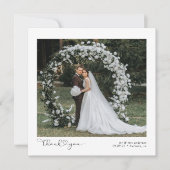 Script met Heart Photo Wedding Bedankkaart (Voorkant)