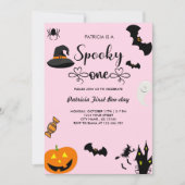 Script met Heart Spooky One Halloween Verjaardag Kaart (Voorkant)