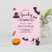 Script met Heart Spooky One Halloween Verjaardag Kaart (Staand voorkant)