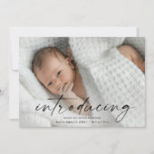 Script met introductie van babyfoto bedankkaart (Voorkant)