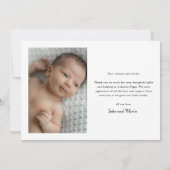 Script met introductie van babyfoto bedankkaart (Achterkant)