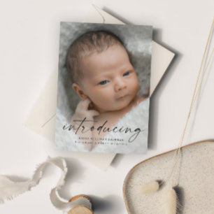 Script met introductie van babyfoto bedankkaart