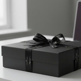 Script met logo nieuwjaar business wrapping satijnen lint