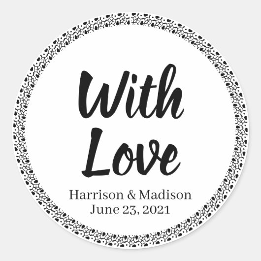 Script met Love Weddenschap-cadeaubonstickers tag Ronde Sticker (Voorkant)