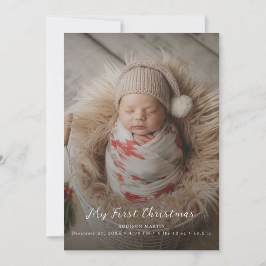 Script mijn eerste kerst Baby aankondiging Kaart (Voorkant)