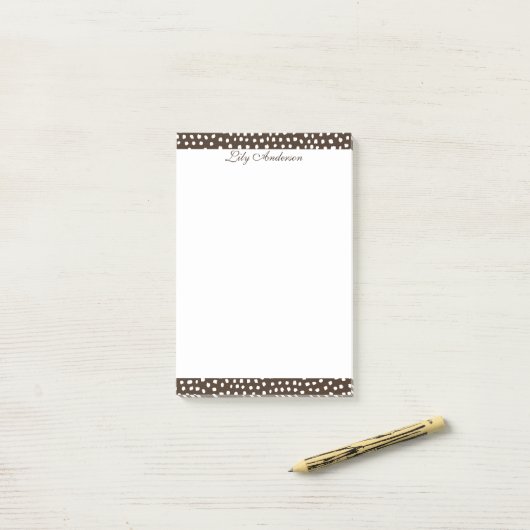 Script Mini Bruin gespikkeld  Post-it® Notes (Op bureau)
