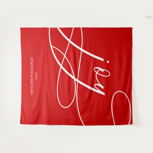 Script Minimal Joy Kerst achtergrond Wandkleed (Voorkant (horizontaal))