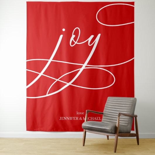 Script Minimal Joy Kerst achtergrond Wandkleed (In situ)