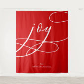 Script Minimal Joy Kerst achtergrond Wandkleed (Voorkant)